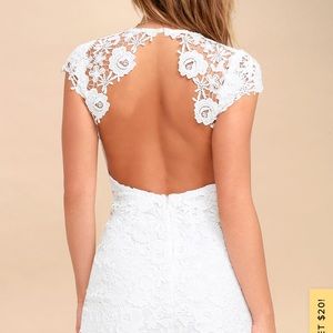 White Backless lace dress